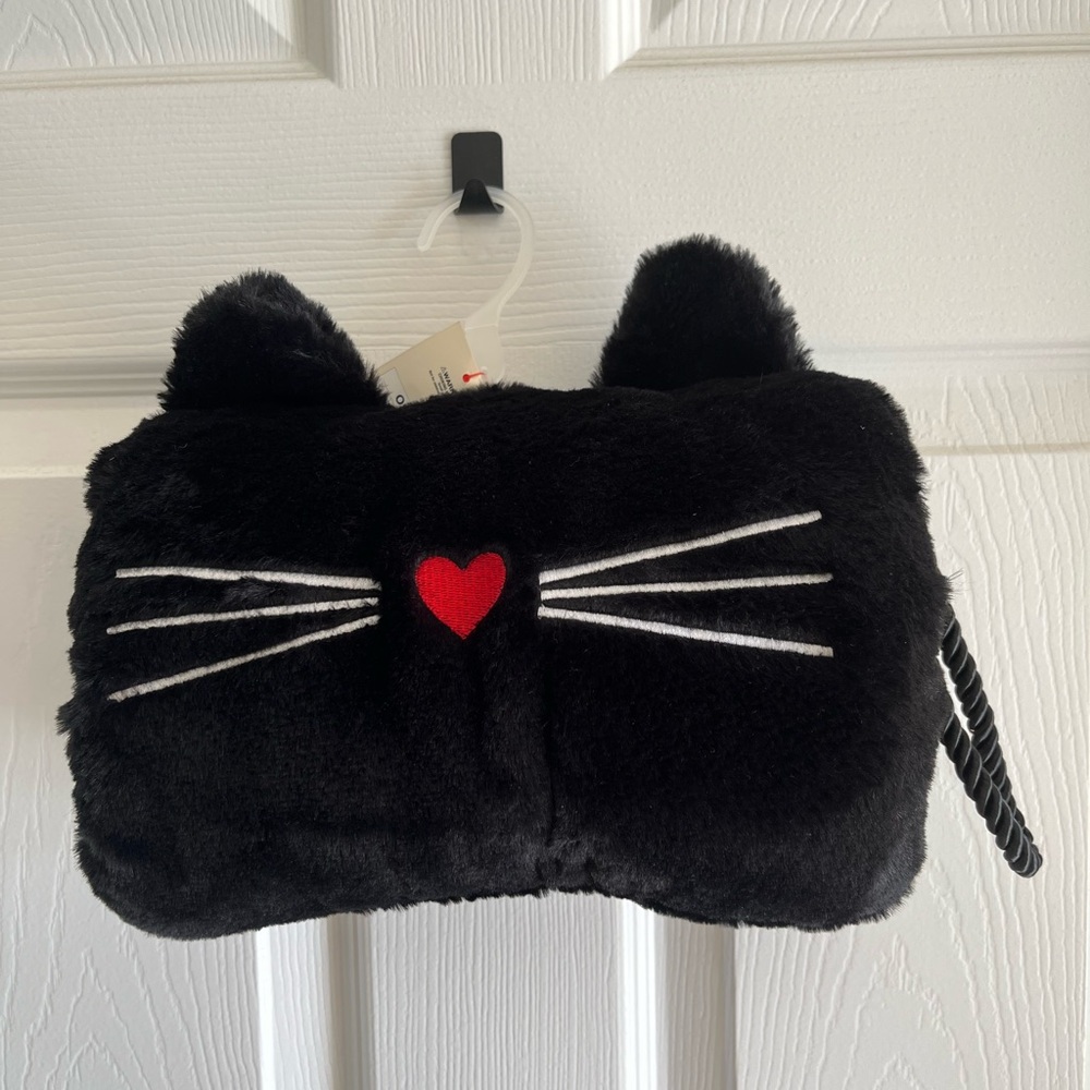 NWT Cat & Jack Black Cat Theme Faux Fur Hand Mit